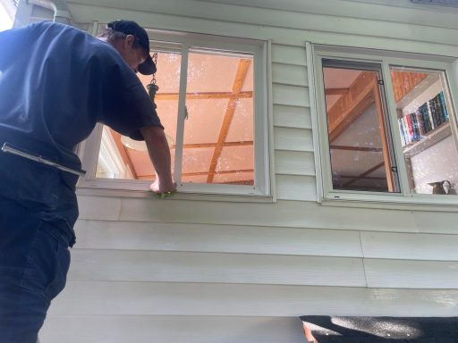 Preparing to wash the windows